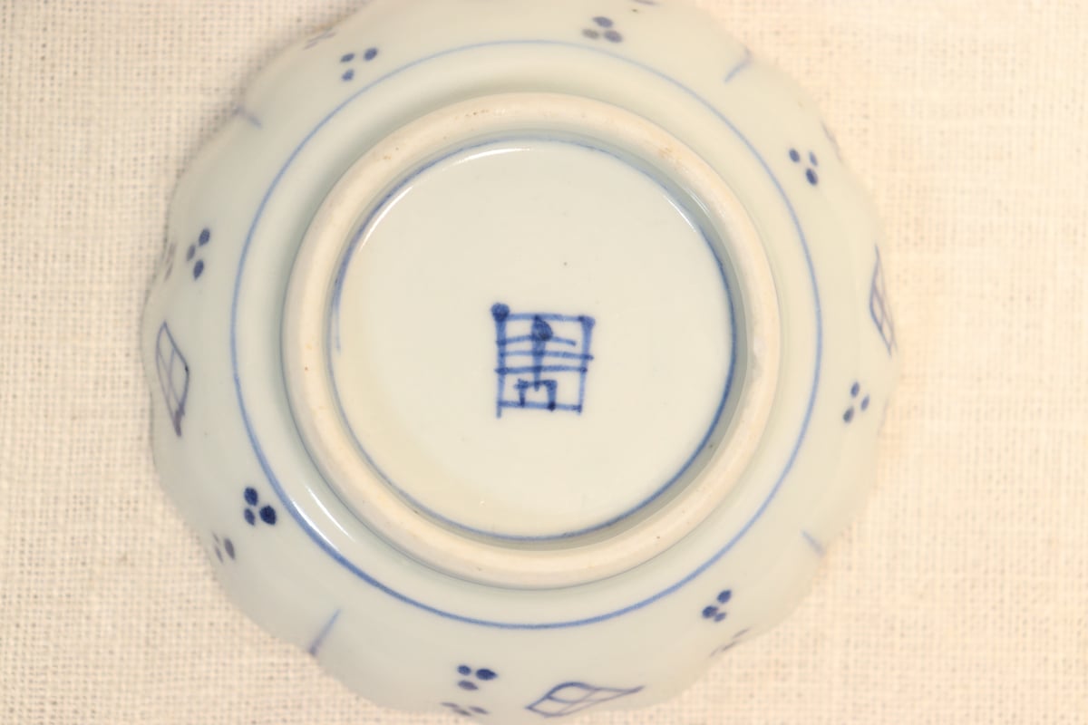 江戸幕末染付山水窓絵散らし図豆皿① | 吉祥寺PukuPuku
