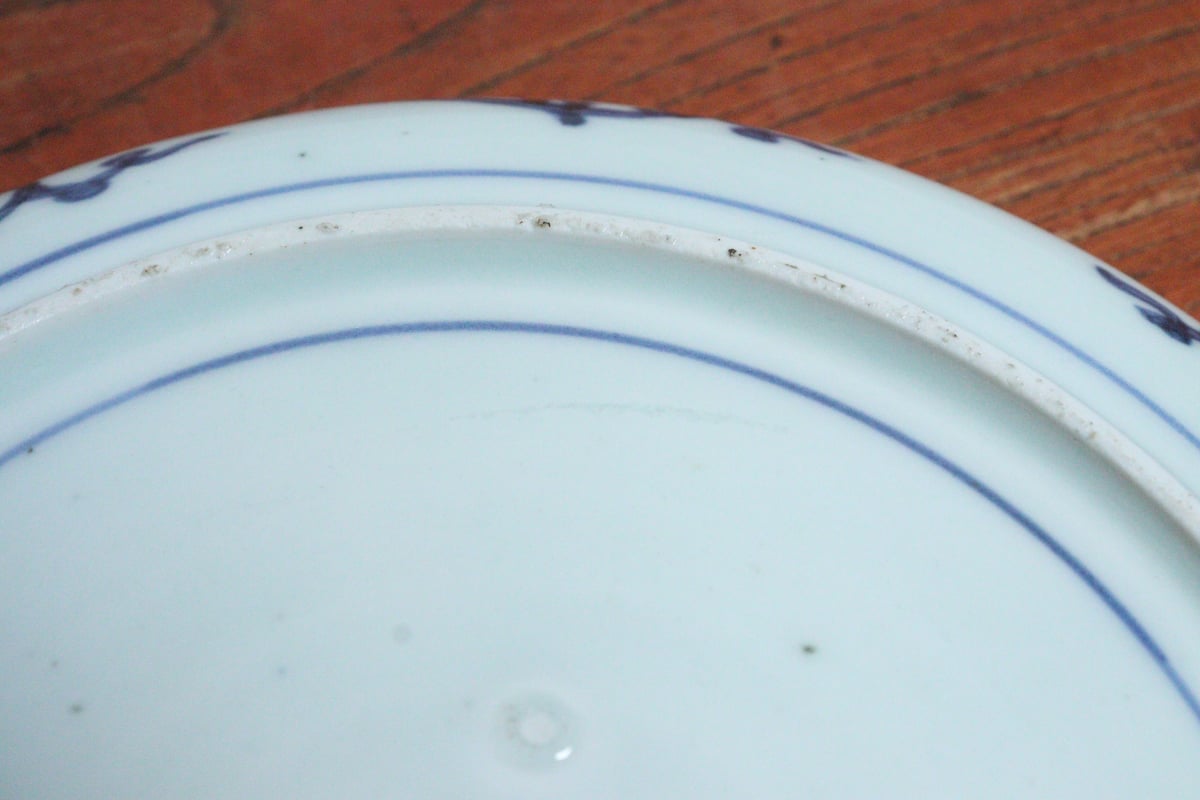 江戸中期色絵竹梅と菫図7寸皿② やや深め | 吉祥寺PukuPuku