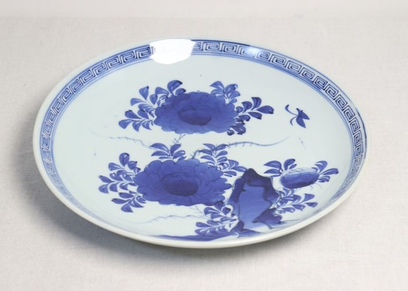 江戸幕末染付牡丹図9寸皿 | 吉祥寺PukuPuku