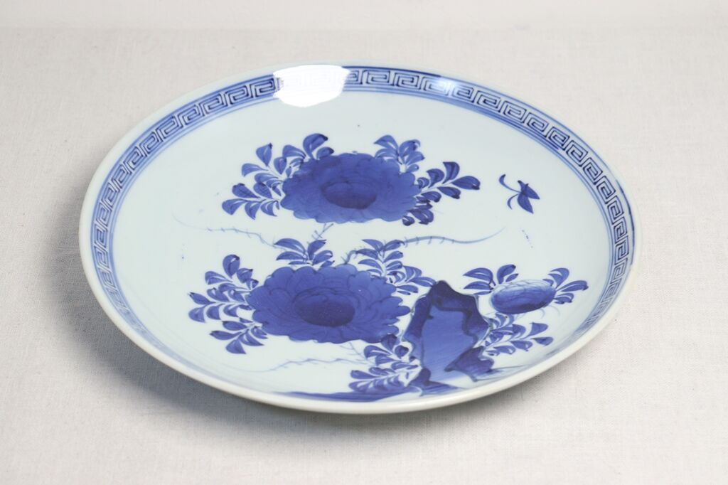 江戸幕末染付牡丹図9寸皿 | 吉祥寺PukuPuku