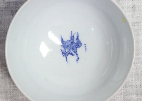 明治後期～大正銅判微塵唐草図蓋茶碗 少甘手