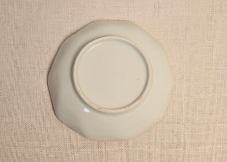江戸幕末染付山水と雲図十角小皿② ノミホツ