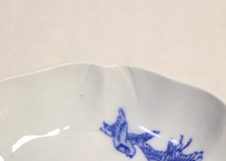 明治後期～大正銅判雲と雀図なます皿 ①