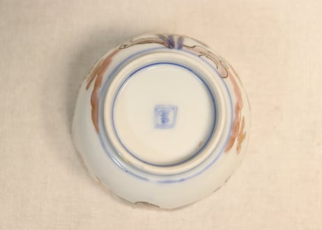 明治前期色絵紫陽花図通り物向付③高台ホツ