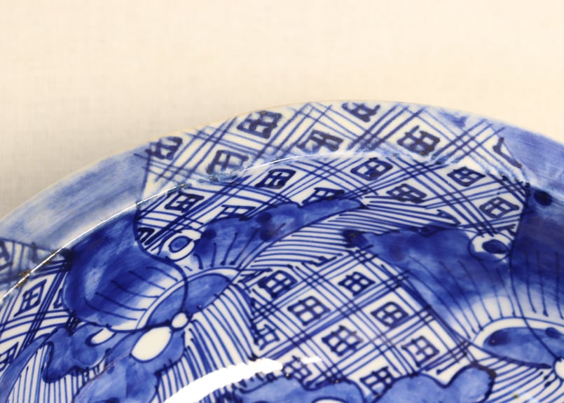 明治前期染付蝶図8寸鉢 | 吉祥寺PukuPuku