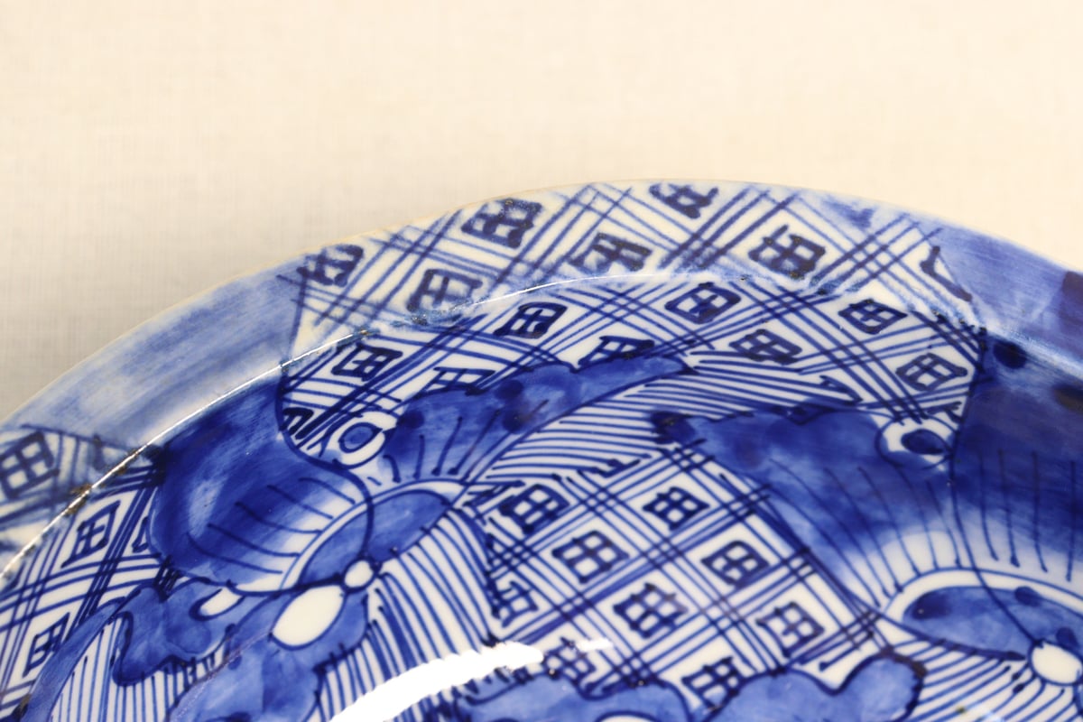 明治前期染付蝶図8寸鉢 | 吉祥寺PukuPuku