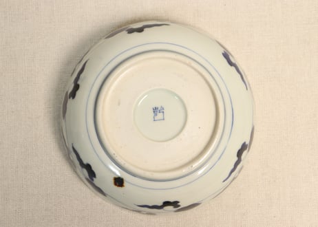 江戸幕末赤絵金彩朝顔図春寒鉢② 黒点
