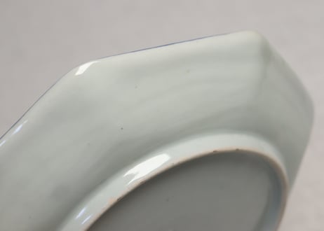 江戸後期染付松竹梅図八角皿① フリモノ