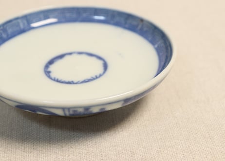 明治後期~大正銅判丸文に人物図飯茶碗