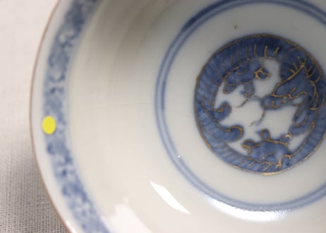 明治前期色絵松竹梅に鶴亀図通り物飯茶碗②少甘手