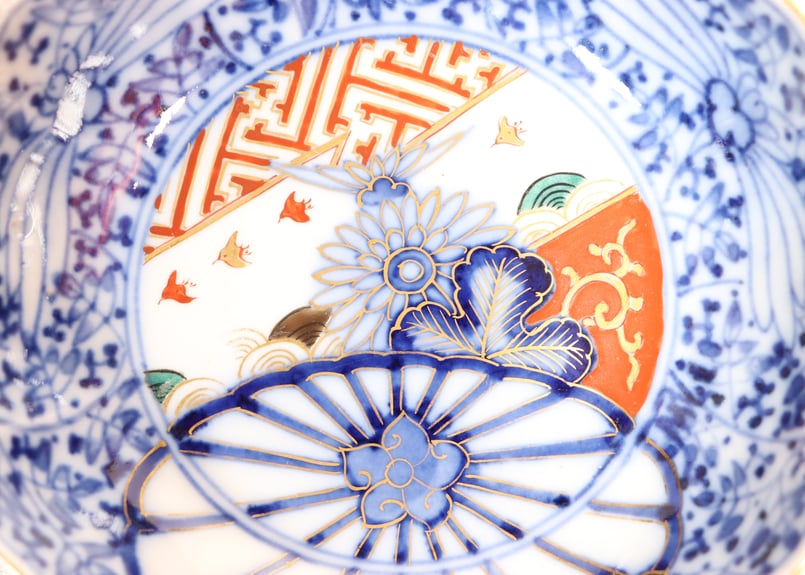 明治後期～大正大聖寺焼色絵花唐草と菊図なます皿 | 吉祥寺PukuPuku