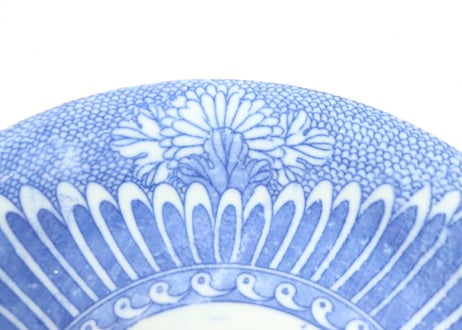明治後期～大正銅判菊と角花弁図6寸皿