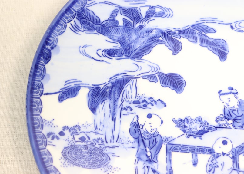 明治前期紙刷唐子図7寸皿 | 吉祥寺PukuPuku