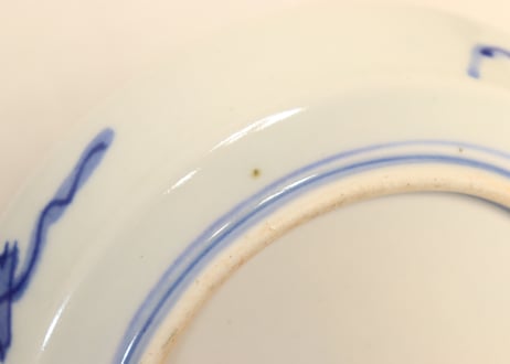 明治前期色絵牡丹と菊図縁立5寸皿