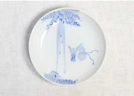 向付 染付 七福神 5客 明治 大正 昭和初期 銘 変形皿 小皿 その2 向付 染付 七福神 5客 明治 大正 昭和初期 銘 変形皿 小皿 その