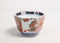 明治前期色絵花と唐草図六角向付①