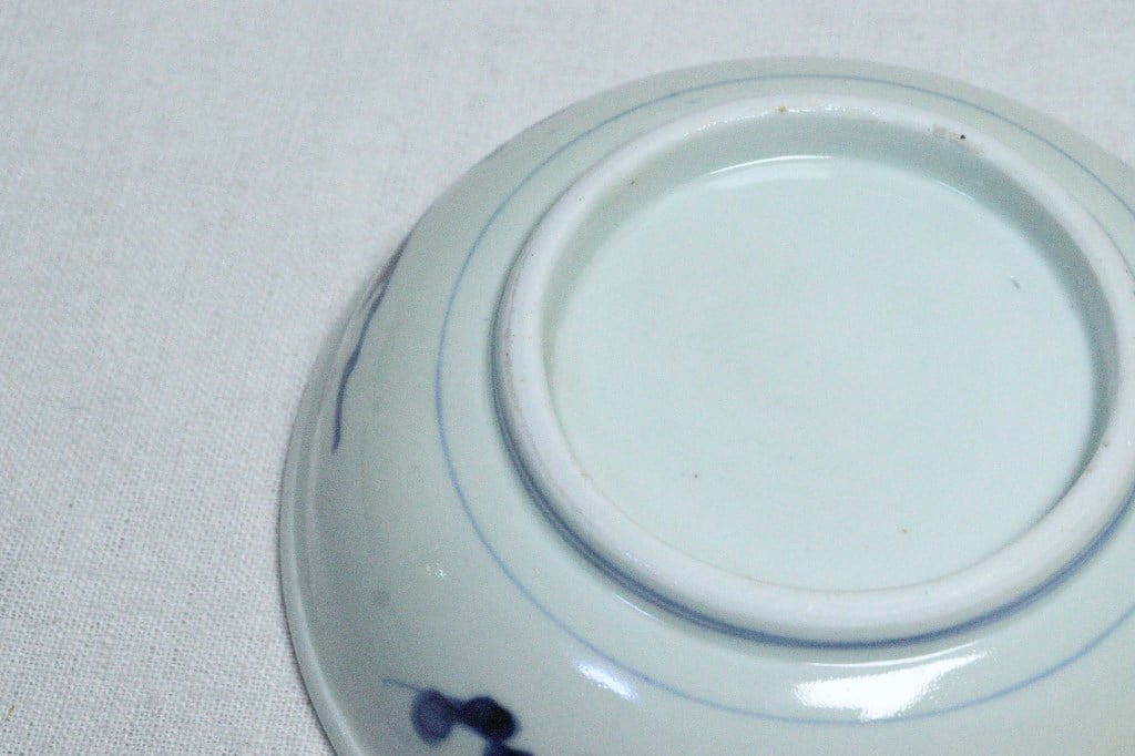 平戸焼 染付 浮彫り 幕末 鬼面把手 化粧水入 図録掲載品同型 酒器 水注 江戸幕末染付山水図雷文縁6寸鉢① | 吉祥寺PukuPuku