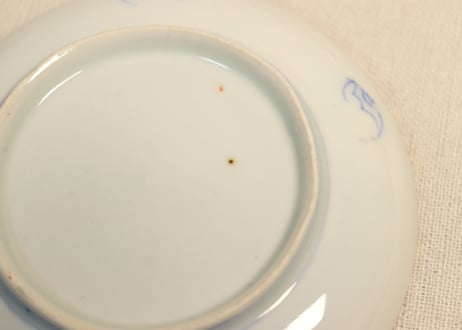 明治前期色絵四方に獅子図小皿①　濃いめ