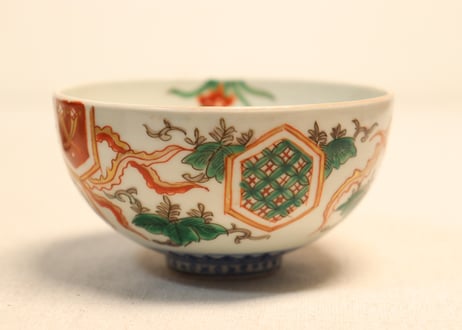 明治前期色絵桐と鳳凰図蓋茶碗