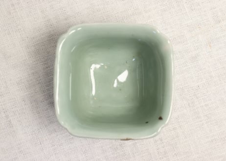 江戸中期青磁陽刻鳳凰と団龍図角向付 ひっつき