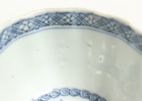 明治前期色絵獅子牡丹と人物図通り物向付
