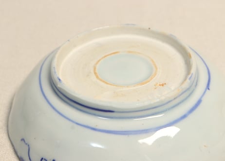 明治前期紙刷三方に菊図なます皿