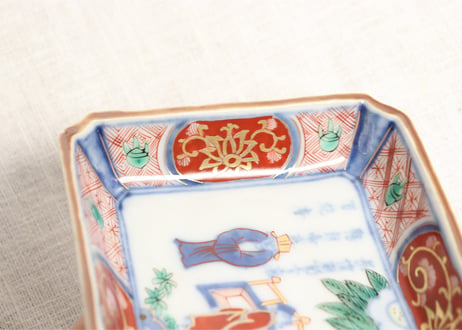 明治前期色絵屋敷に人物図長皿② ノミホツ