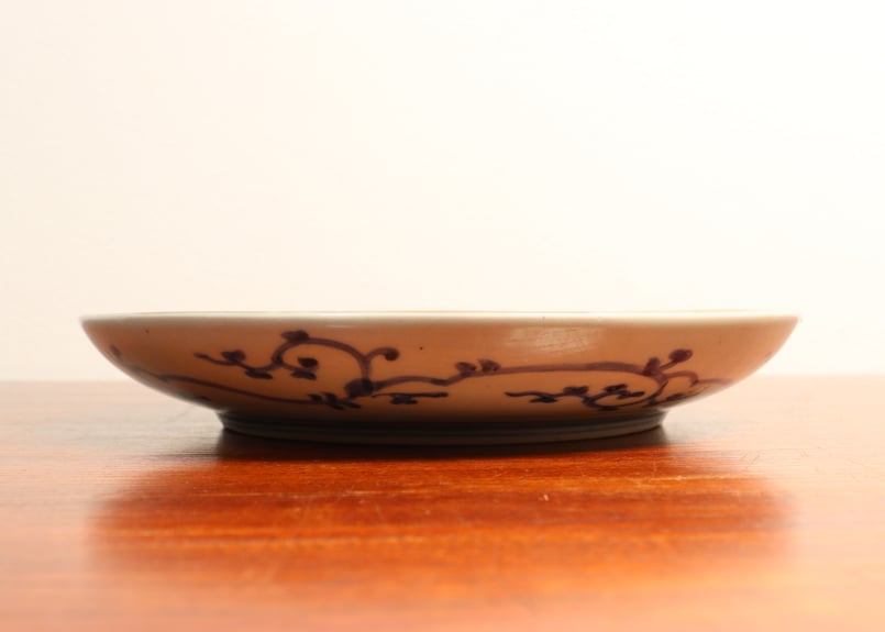 骨董　アンティーク　色絵紫陽花図　五寸皿　色鍋島　平戸　古平戸　ニュウあり 骨董 アンティーク 色絵紫陽花図 五寸皿 色鍋島 平戸 古平戸