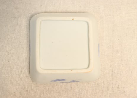 明治後期～大正染付鷺図角小鉢