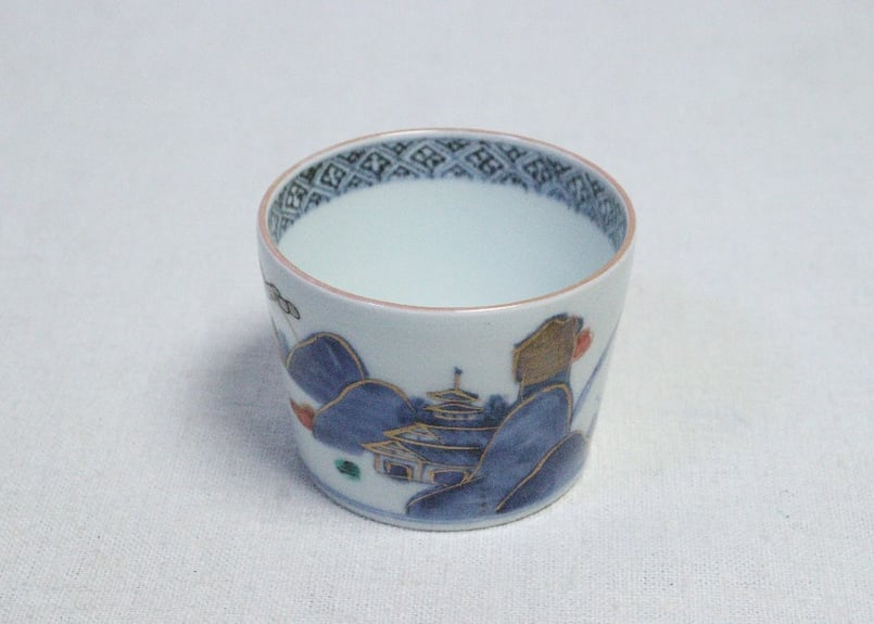 江戸中期色絵山水図猪口 | 吉祥寺PukuPuku
