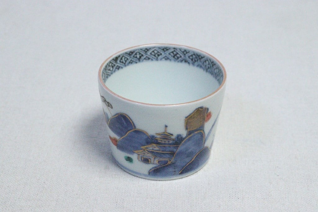 江戸中期色絵山水図猪口 | 吉祥寺PukuPuku