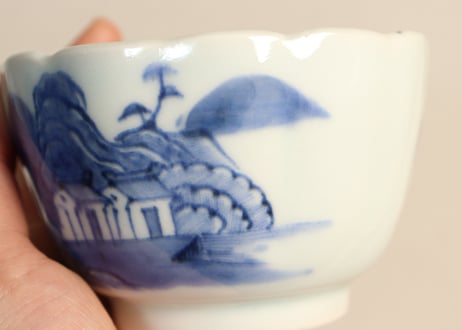 江戸後期染付山水図向付