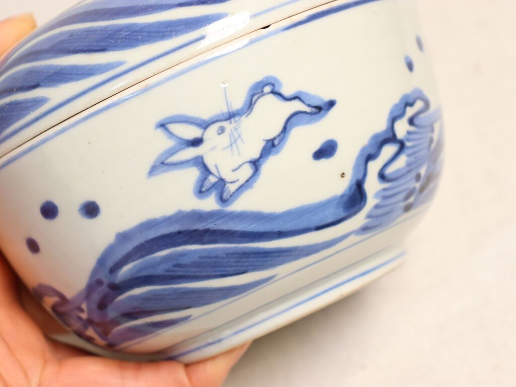 蓋物■紅葉 蓋茶碗 赤絵染付 蓋器(江戸後期～明治期) 鳩居堂 蓋鉢 時代 骨董 蓋物□紅葉 蓋茶碗 赤絵染付 蓋器(江戸後期～明治期) 鳩居堂 蓋