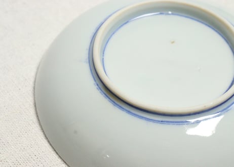 明治後期～大正銅判オモダカとカワセミ図小皿