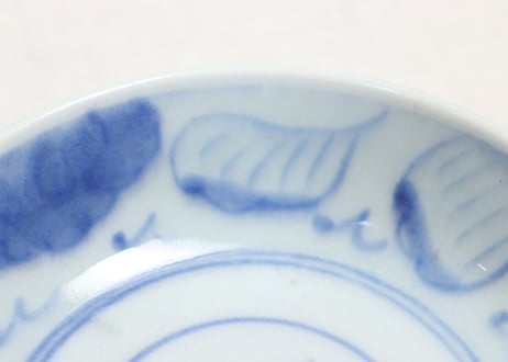 江戸幕末染付蝶図なます皿