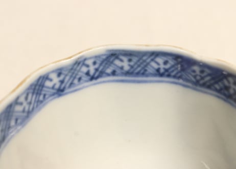 明治前期色絵松鶴と鶴丸図向付 フリモノ