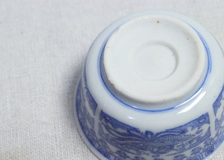明治後期～大正銅判鳳凰図煎茶碗