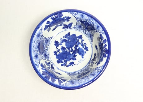 明治前期　色絵　花籠　龍と鳳凰　唐花　蝶　輪花　大鉢 明治前期 色絵 花籠 龍と鳳凰 唐花 蝶 輪花 大鉢 【公式通販】