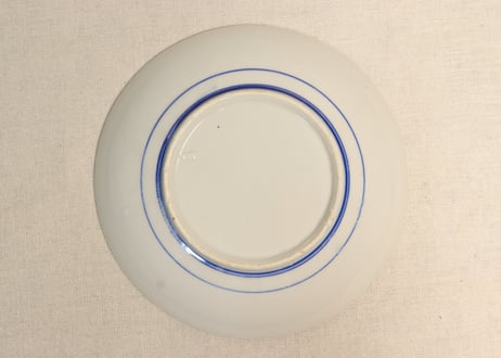 大正～昭和戦前染付山水図7寸皿