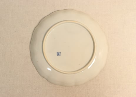 明治前期色絵朝顔図７寸皿 フリモノ,少甘手