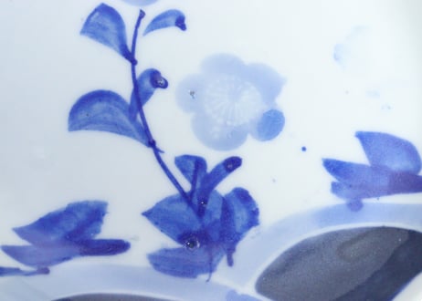 明治後期～大正染付草花図小皿
