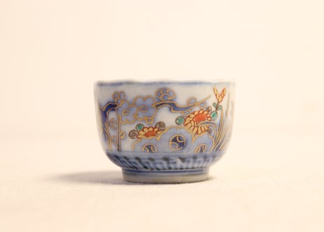 明治前期色絵四君子図通り物小向付