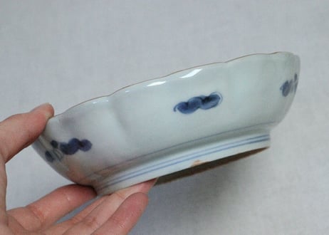 江戸中期色絵山水図なます皿