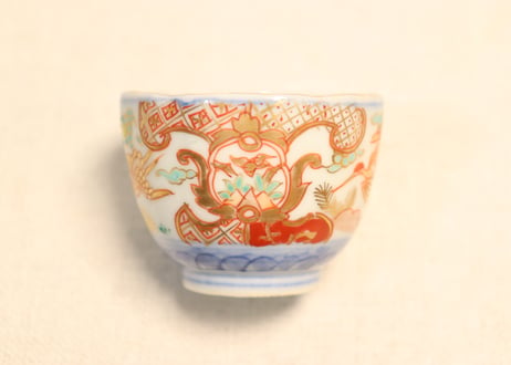 明治前期色絵松鶴図通り物小向付