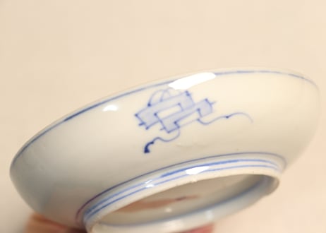 明治前期色絵牡丹と鳳凰図小皿