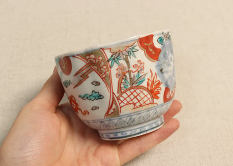 明治前期色絵竹梅と桐図通り物向付①