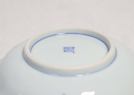 明治後期～大正染付いかだ人物図小皿
