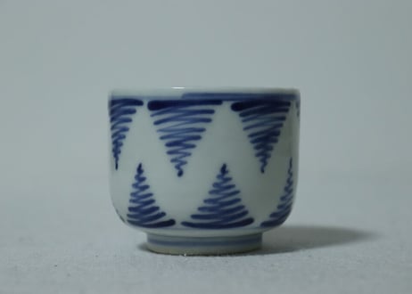 明治前期染付よろけ文ころ茶碗 窯傷