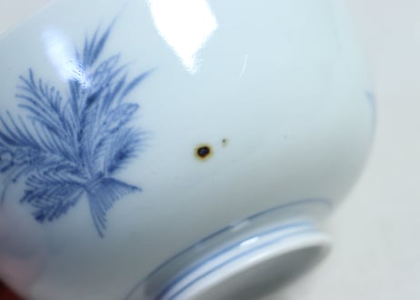 江戸後期稲束図蓋茶碗