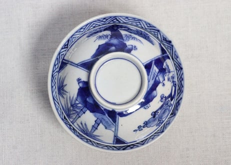 明治前期染付松竹梅図飯茶碗